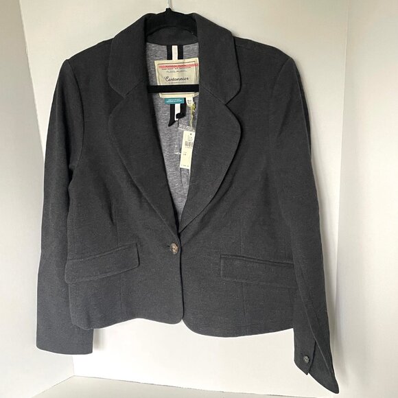 Anthropologie Cartonnier Cropped Blazer Jacket Gray Womens 14 Tomboy Style - Picture 3 of 9